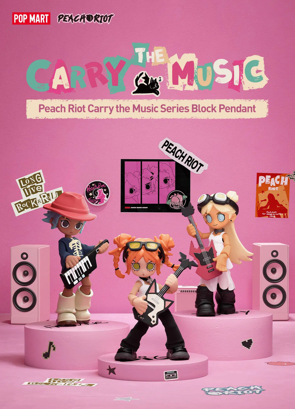 Peach Riot Carry the Music Series Block Pendant
