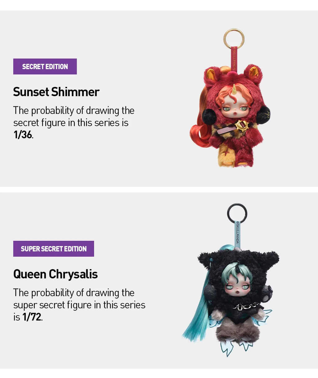 SKULLPANDA × My Little Pony Series Plush Doll Pendant