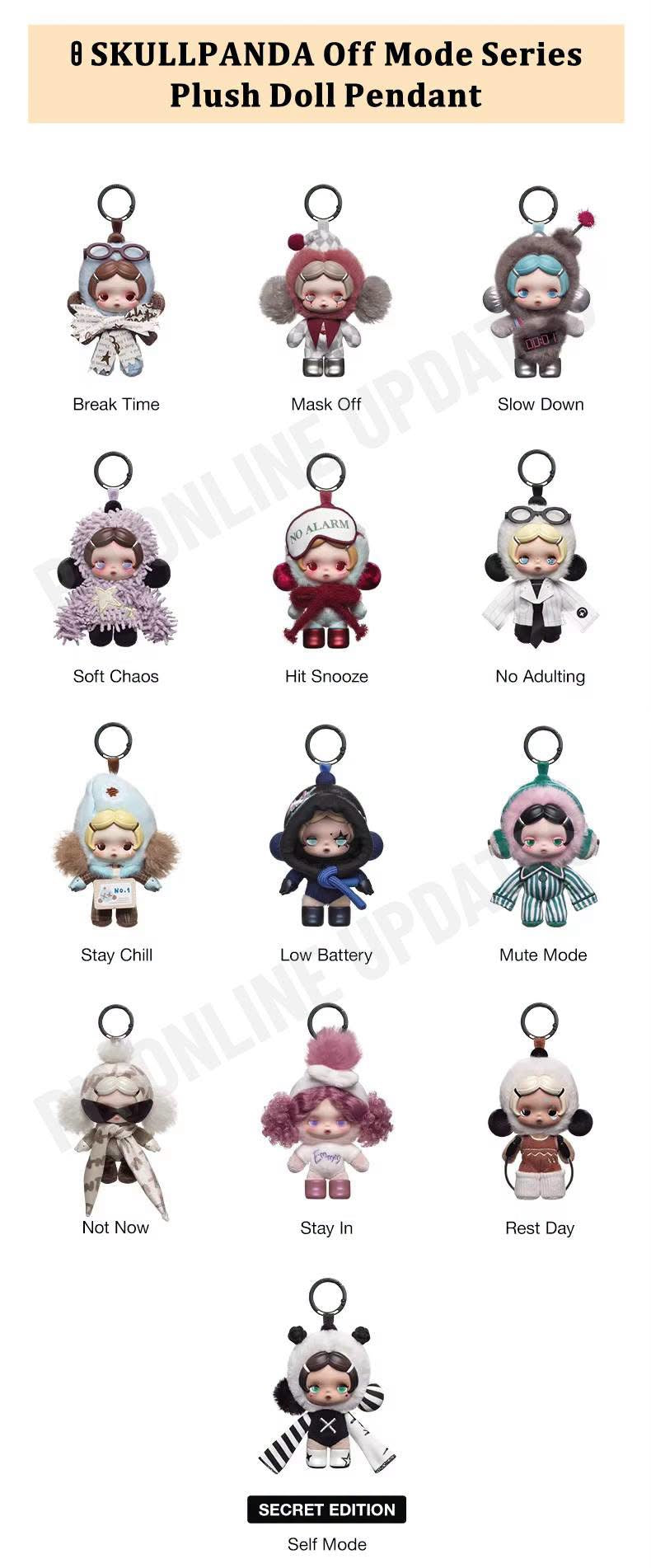 [Pre-order] SKULLPANDA Off Mode Series Plush Pendant