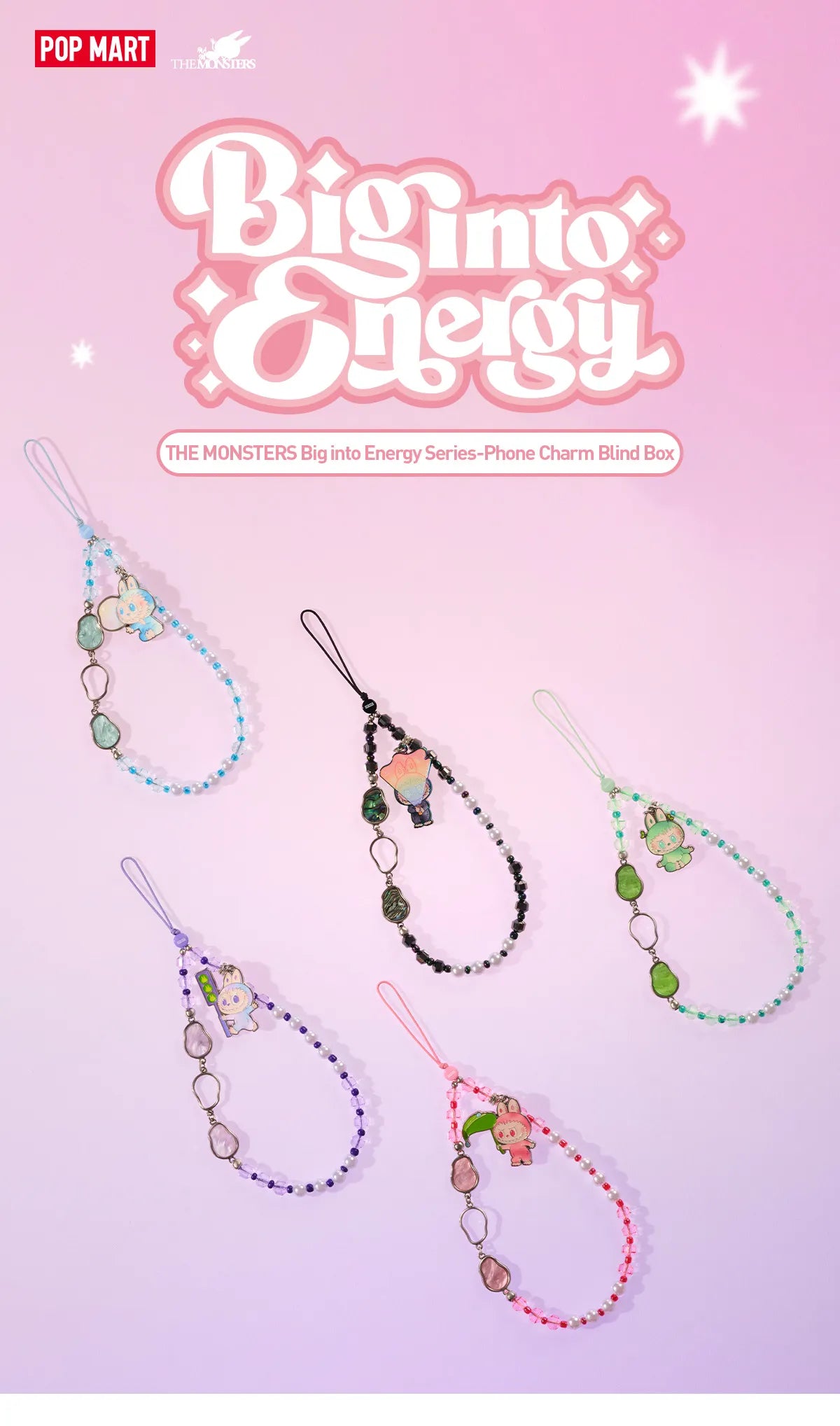 THE MONSTERS Big into Energy Series-Phone Charm Blind Box