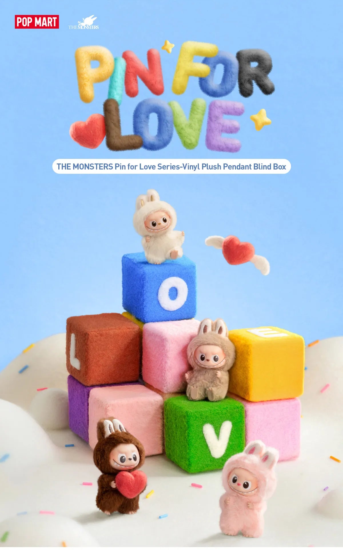 THE MONSTERS Pin for Love Series - Vinyl Plush Pendant Blind Box