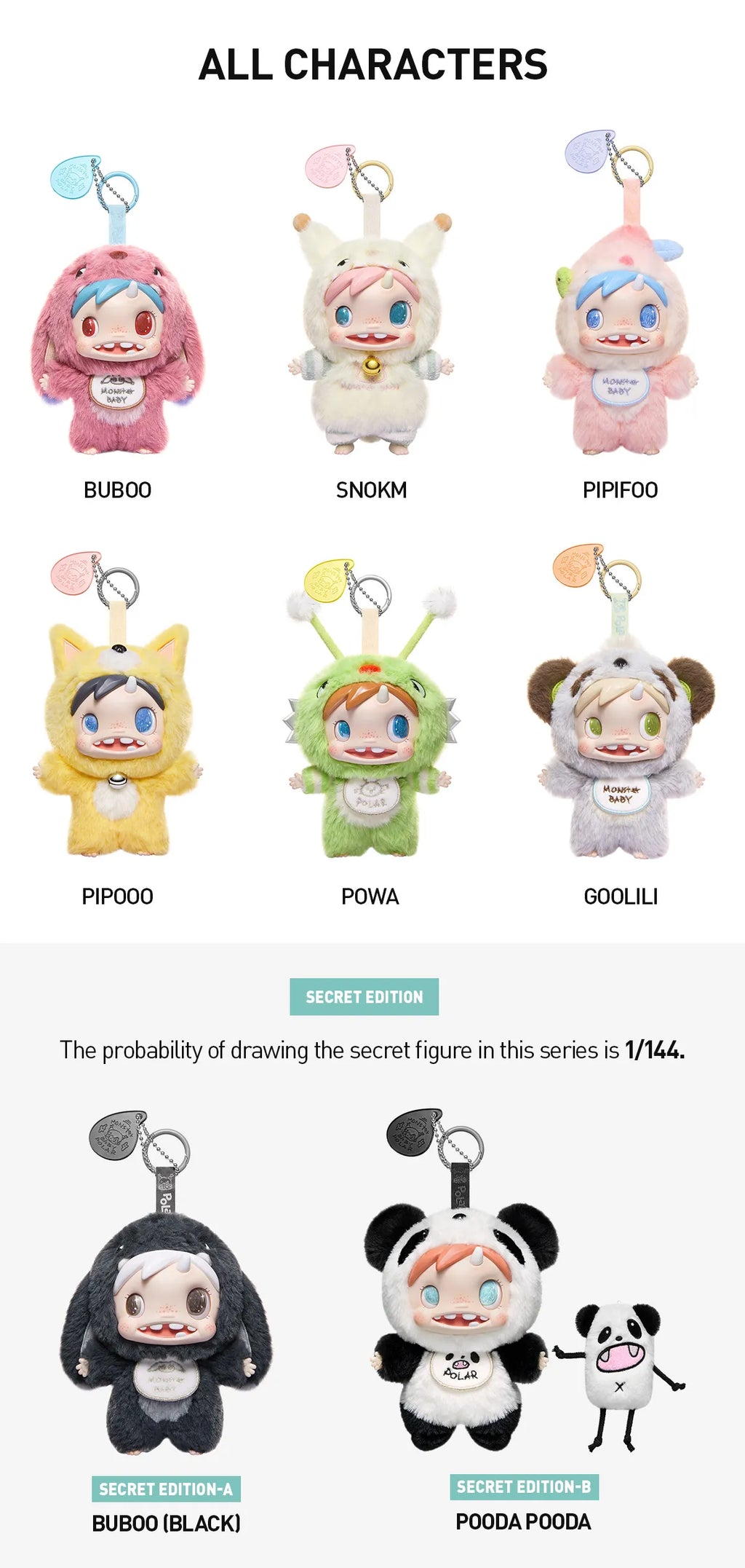 POLAR-Monster Baby Collection Series Plush Pendant Ver.1