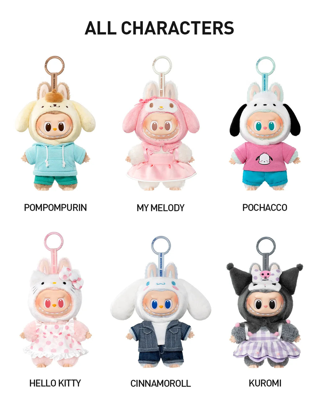 THE MONSTERS x Hello Kitty and Friends Series-Vinyl Plush Pendant Blind Box