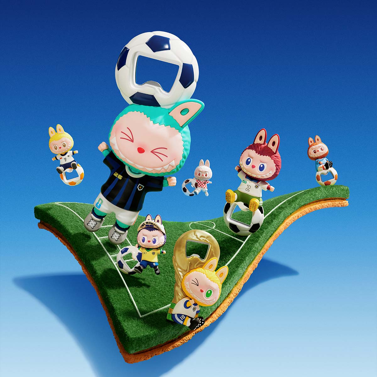 THE MONSTERS × FIFA SERIES - Bottle Opener Fridge Magnet Blind Box