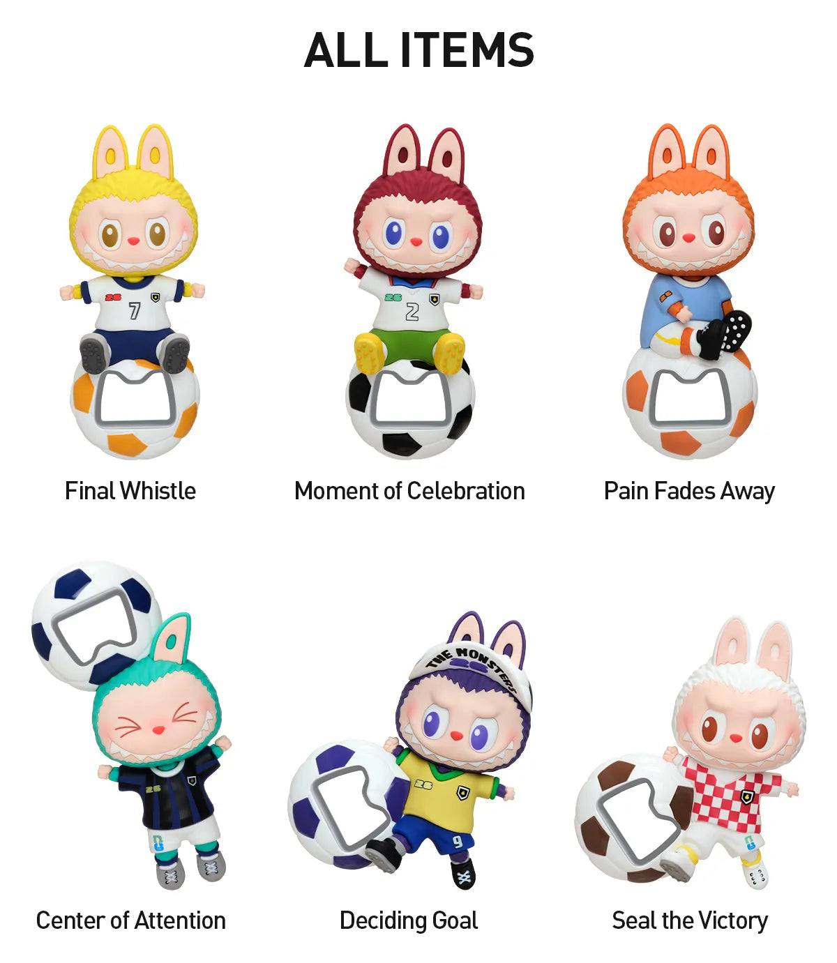 THE MONSTERS × FIFA SERIES - Bottle Opener Fridge Magnet Blind Box