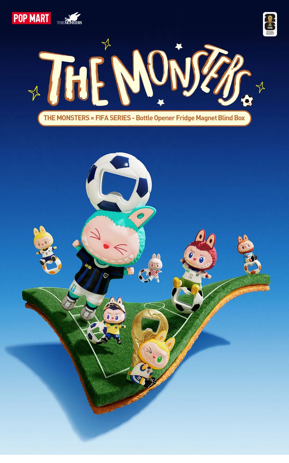 THE MONSTERS × FIFA SERIES - Bottle Opener Fridge Magnet Blind Box