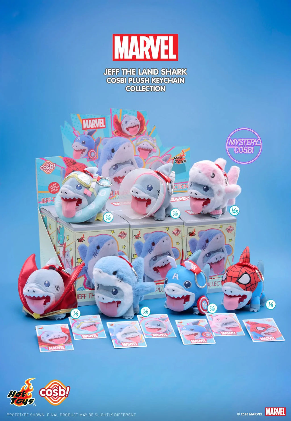Hot Toys Cosbi Marvel Jeff The Land Shark Blind Box Mini Plush