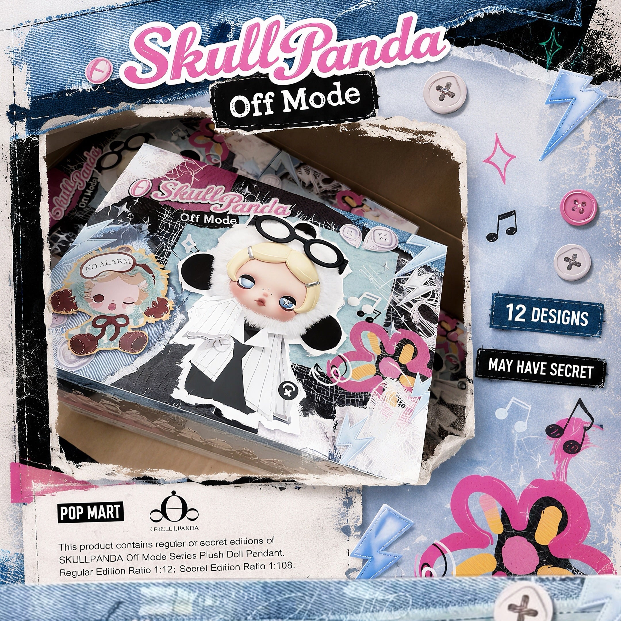 [Pre-order] SKULLPANDA Off Mode Series Plush Pendant