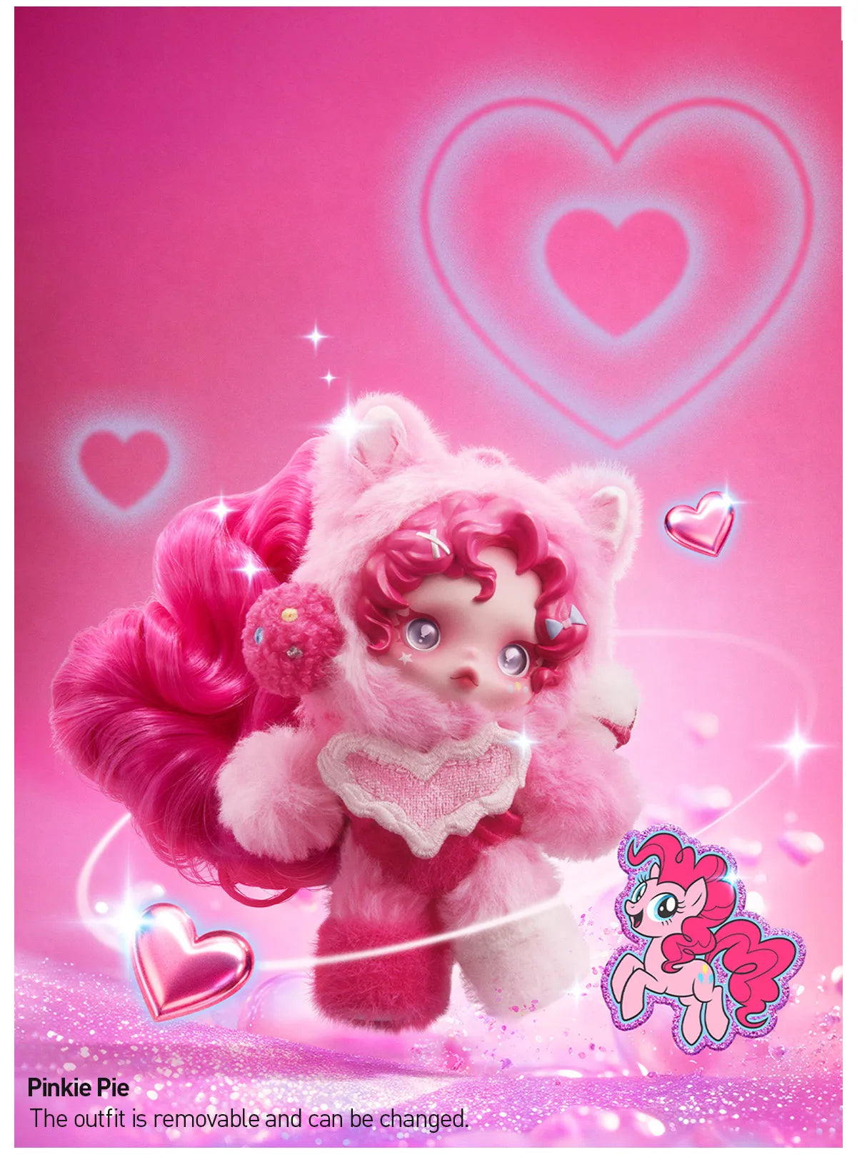 SKULLPANDA × My Little Pony Series Plush Doll Pendant