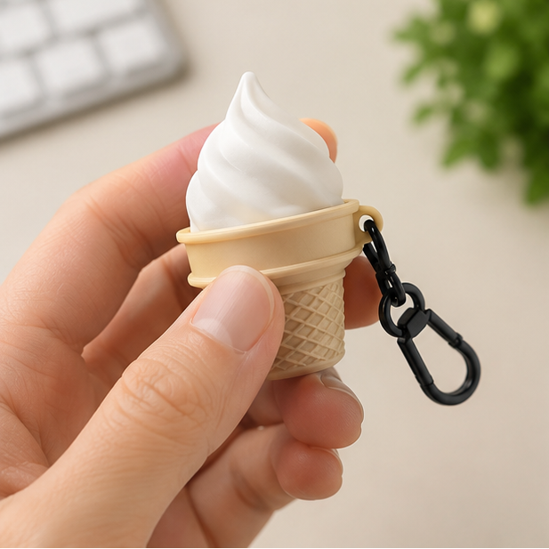 Fidget Clicker Keychain – Ice Cream Cone