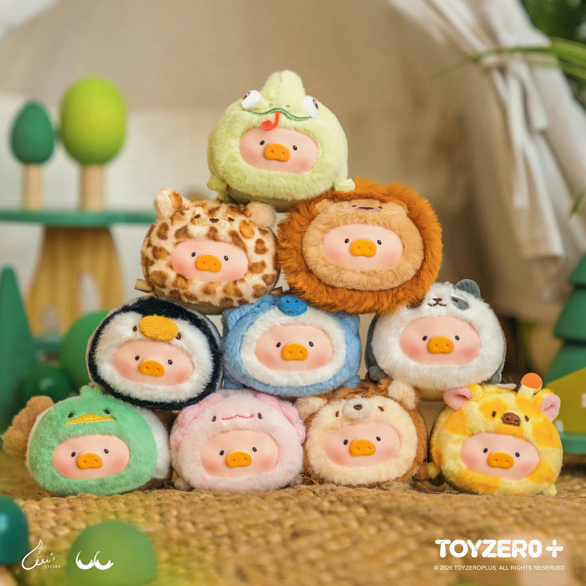 LuLu the Piggy Animal Party Vol. 2 - Stick together PVC Face Plush Keychain (Blind Box)