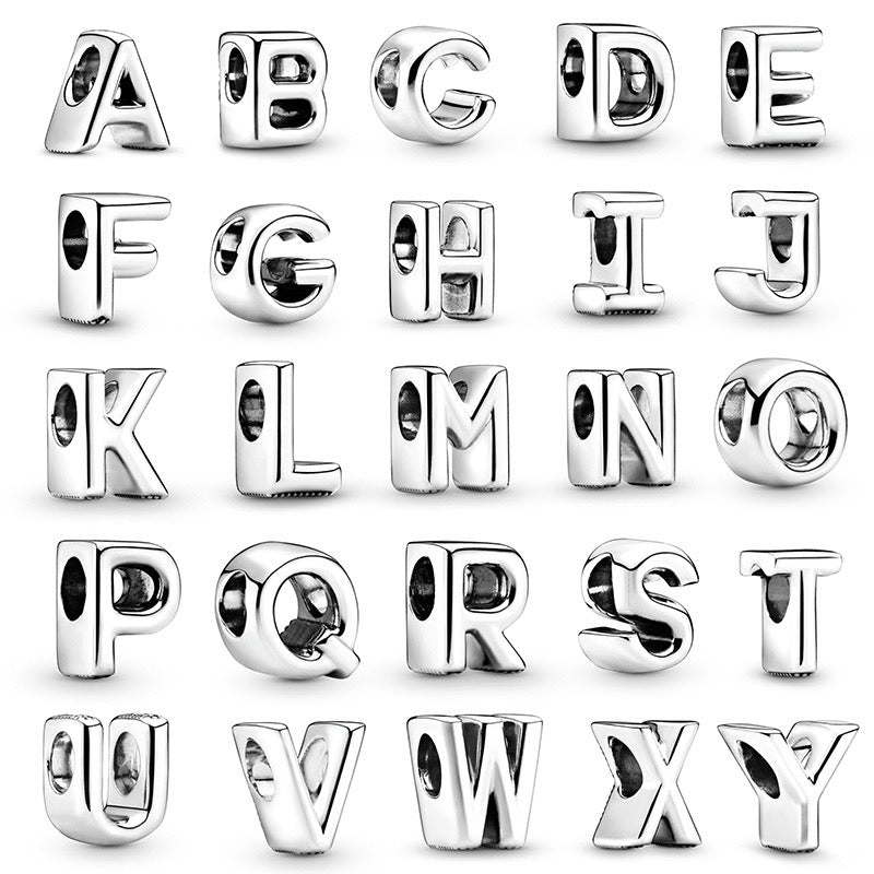 Silver letter charm