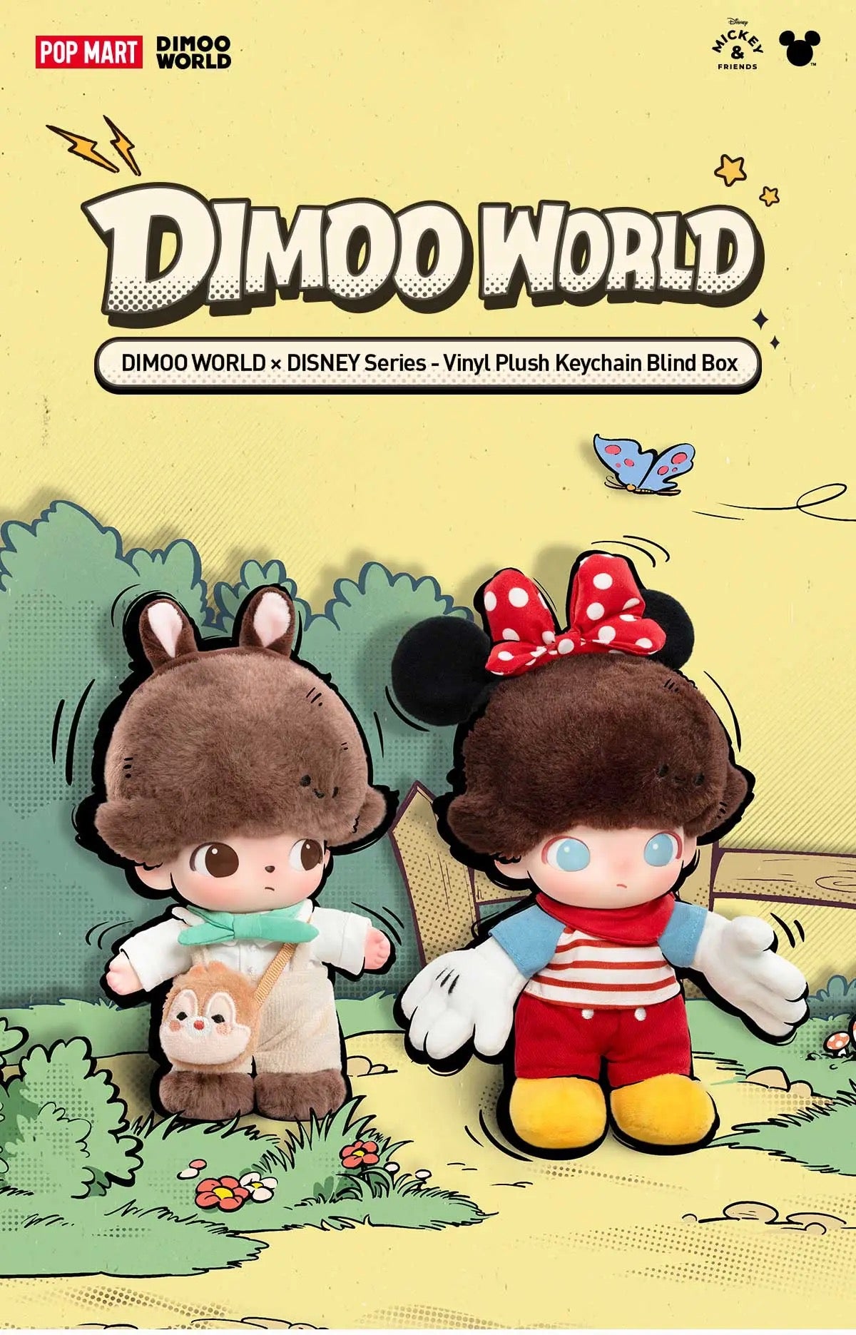 DIMOO WORLD x DISNEY Series-Vinyl Plush Keychain