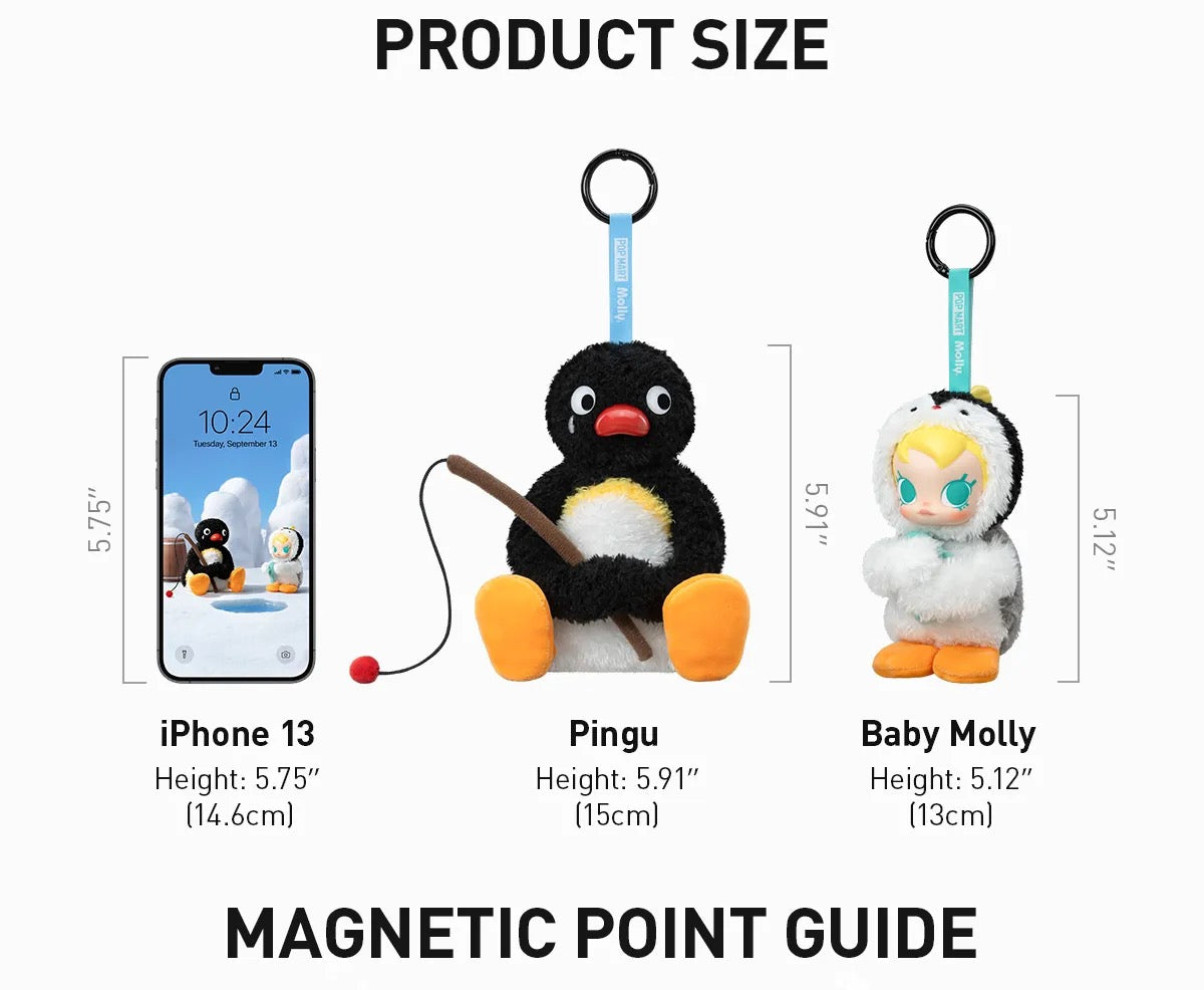 Baby Molly × Pingu Happy Fishing Series-Vinyl Plush Pendant Blind Box