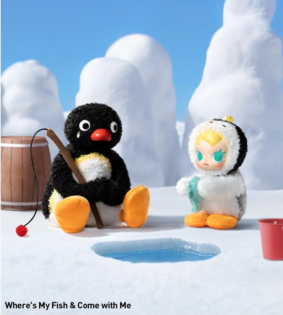 Baby Molly × Pingu Happy Fishing Series-Vinyl Plush Pendant Blind Box