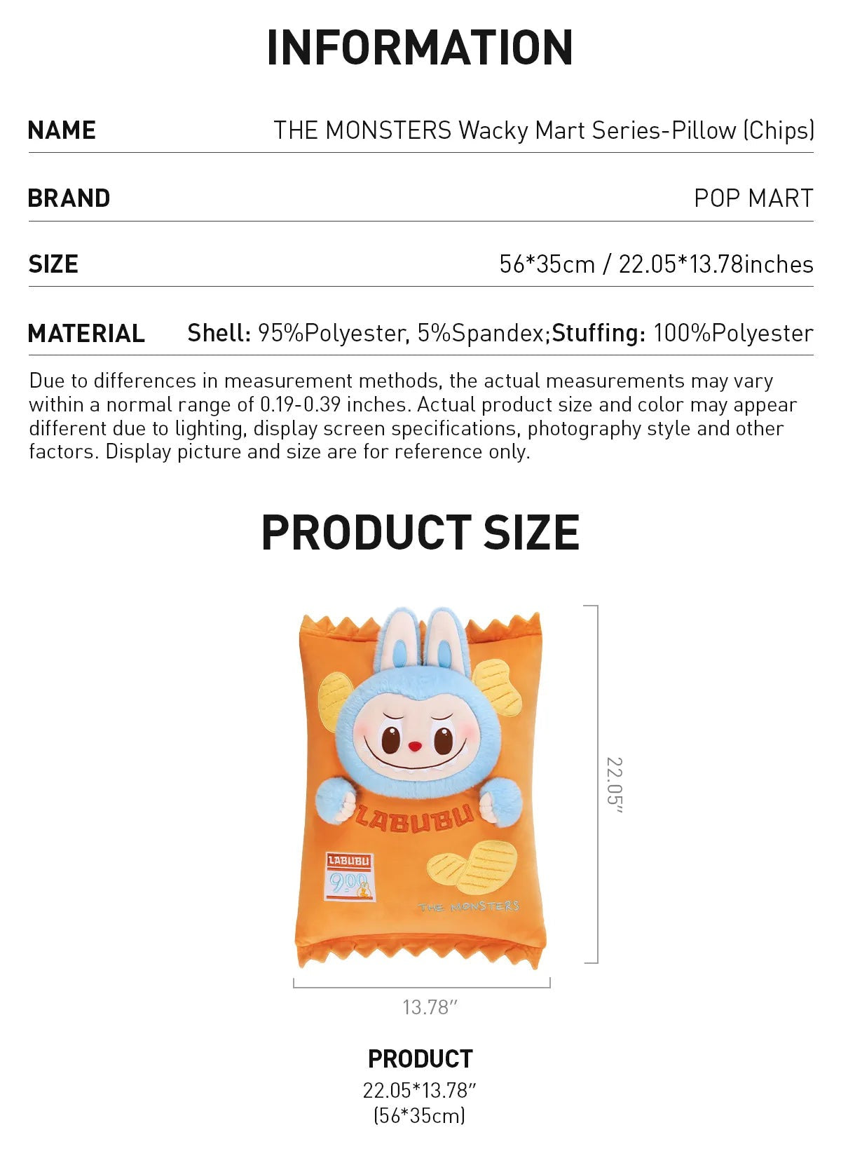 THE MONSTERS Wacky Mart Series-Pillow (Chips) – Funkypop.ca