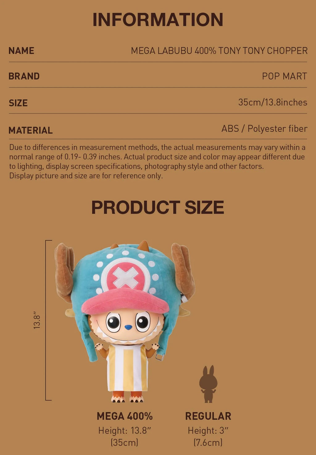 MEGA LABUBU 400% TONY TONY CHOPPER