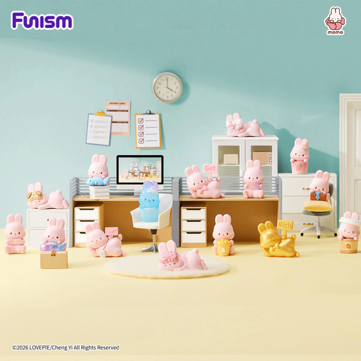 FUNISM MOMO BUNNY 24h Life Diary Series Blind Box 3 pcs/box)