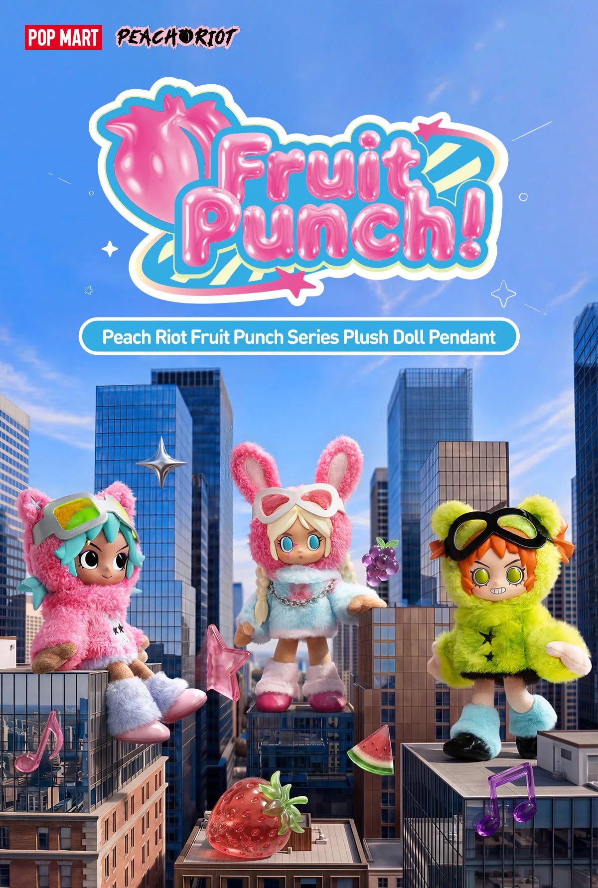 Peach Riot Fruit Punch Series Plush Doll Pendant