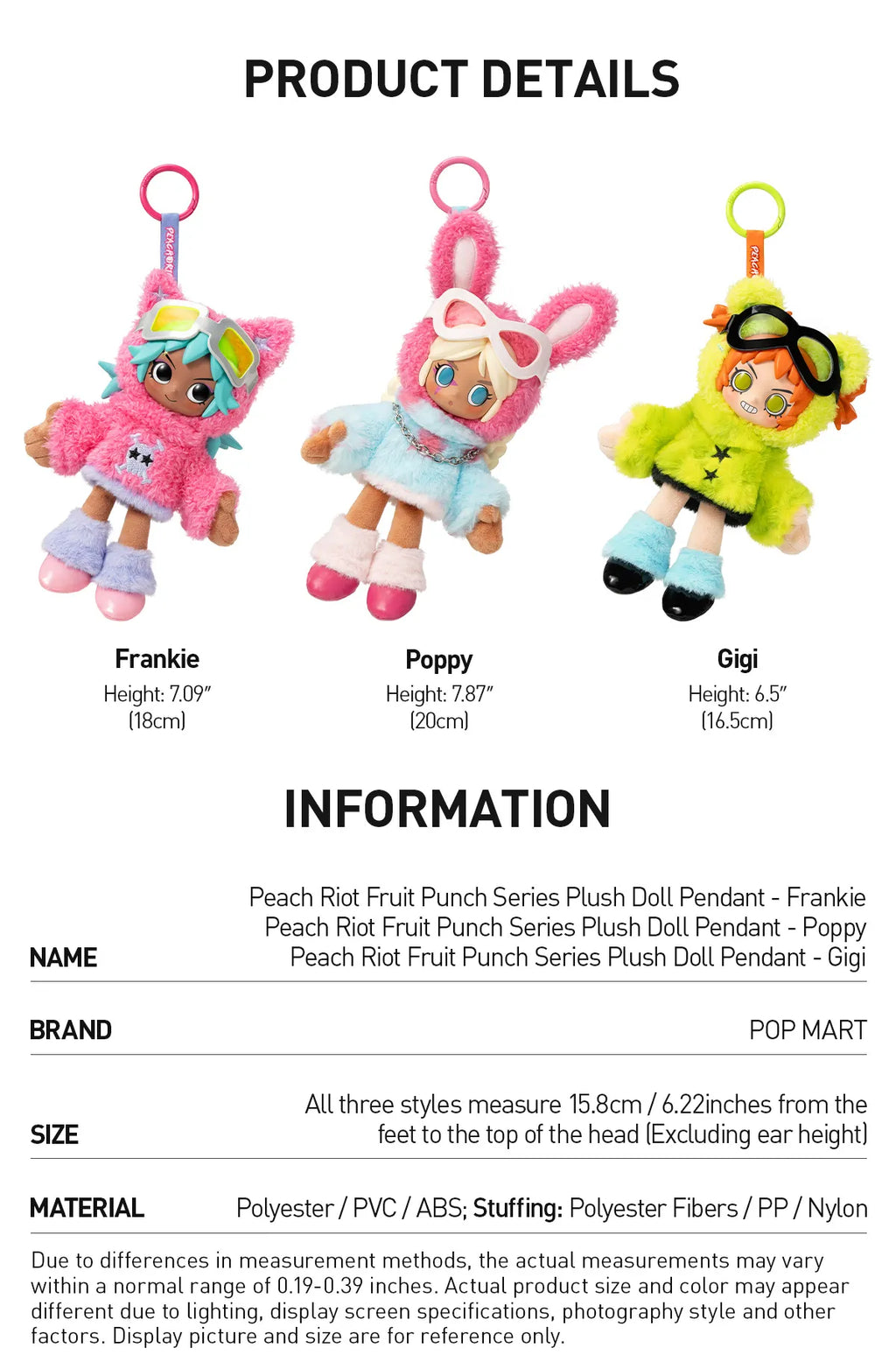 Peach Riot Fruit Punch Series Plush Doll Pendant