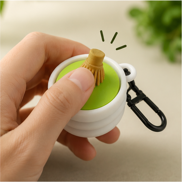 Fidget Clicker Keychain – Matcha Whisk Pocket