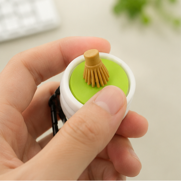 Fidget Clicker Keychain – Matcha Whisk Pocket