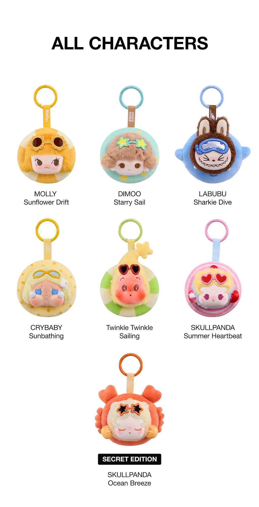 POP BEAN Island Vacation Series Mini Plush Pendant